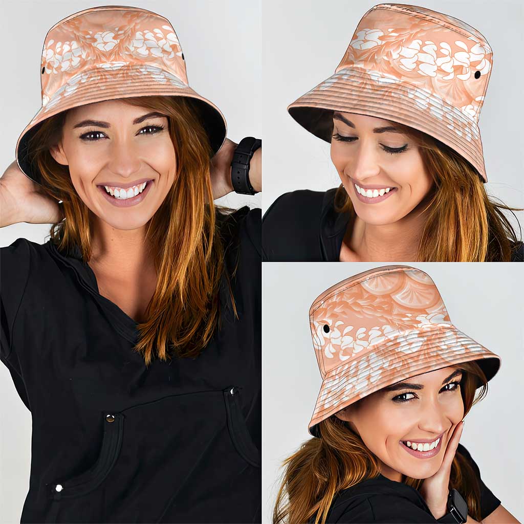 Apricot Mermaid Puakenikeni Maile Lei Bucket Hat