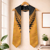 Australia New Zealand Rugby Graduation Stole Gold Aboriginal Wallabies and Maori Black Fern LT9 One Size Gold - Polynesian Pride