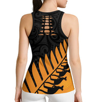 Australia New Zealand Rugby Hollow Tank Top Gold Aboriginal Wallabies and Maori Black Fern LT9 - Polynesian Pride