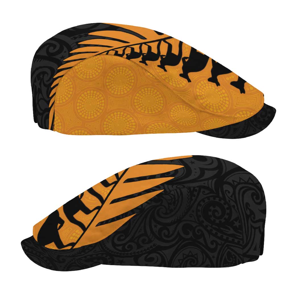 Australia New Zealand Rugby Jeff Hat Gold Aboriginal Wallabies and Maori Black Fern LT9 - Polynesian Pride