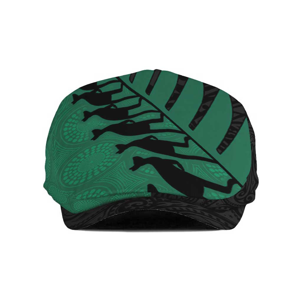 Australia New Zealand Rugby Jeff Hat Green Aboriginal Wallabies and Maori Black Fern LT9 Green - Polynesian Pride