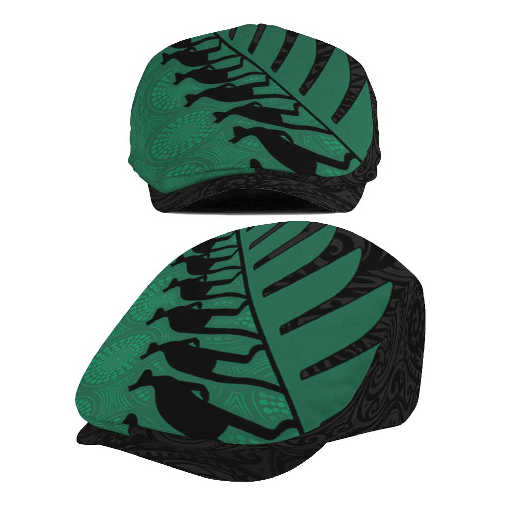 Australia New Zealand Rugby Jeff Hat Green Aboriginal Wallabies and Maori Black Fern LT9 - Polynesian Pride