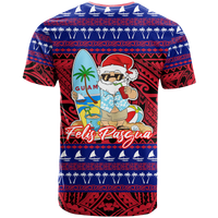Guam Christmas Felis Pasgua Santas Guam Surf Board T Shirt LT2 - Polynesian Pride