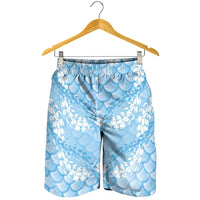 Baby Blue Mermaid Puakenikeni Maile Lei Shorts for Men
