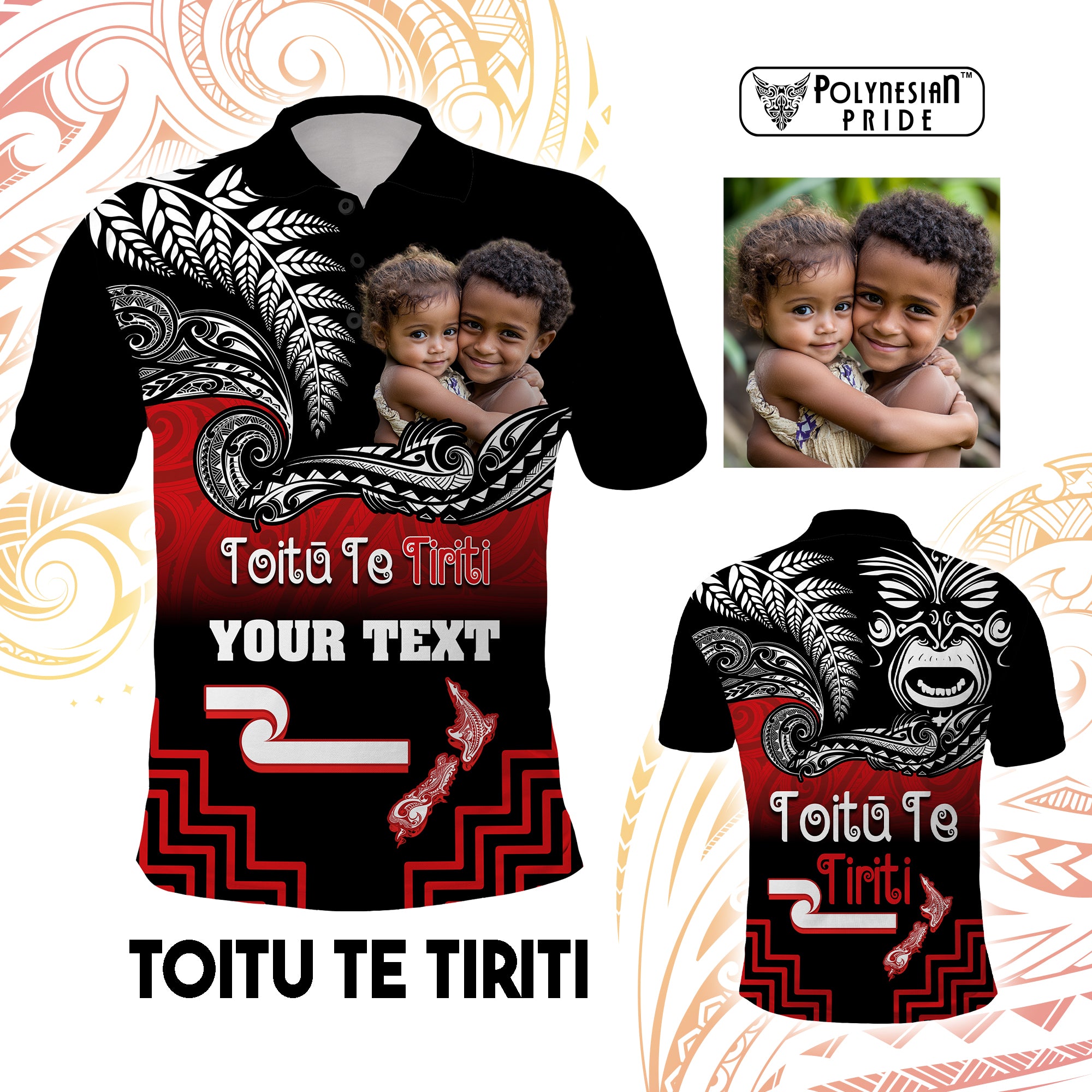 Custom Photo Aotearoa Toitu Te Tiriti Polo Shirt New Zealand Honour the Treaty - Fight Together CTM03