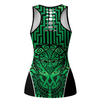 Basketball New Zealand Hollow Tank Top Green Maori Ta Moko Indigenous LT9 - Polynesian Pride