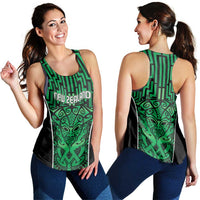 Basketball New Zealand Women Racerback Tank Green Maori Ta Moko Indigenous LT9 - Polynesian Pride