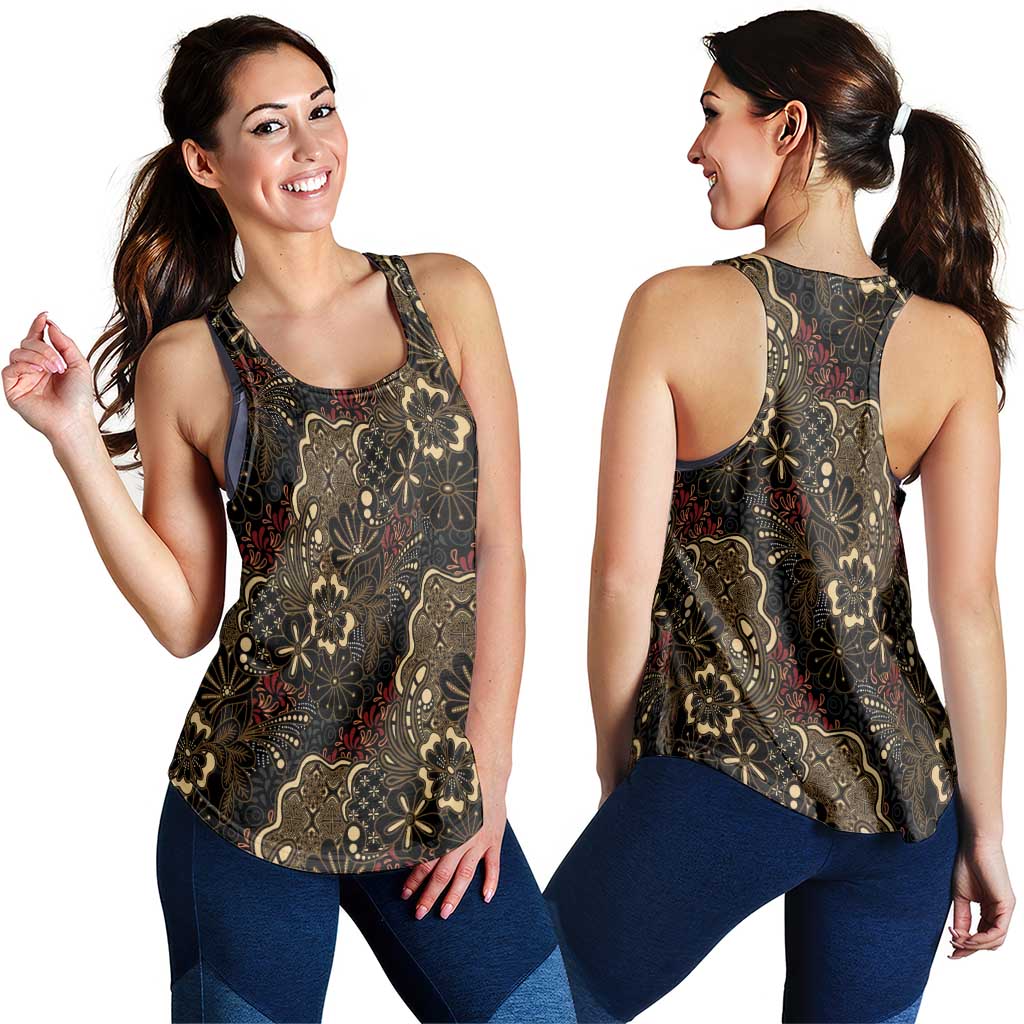 Batik Sekar Jagad Women Racerback Tank Indonesian Traditional Pattern