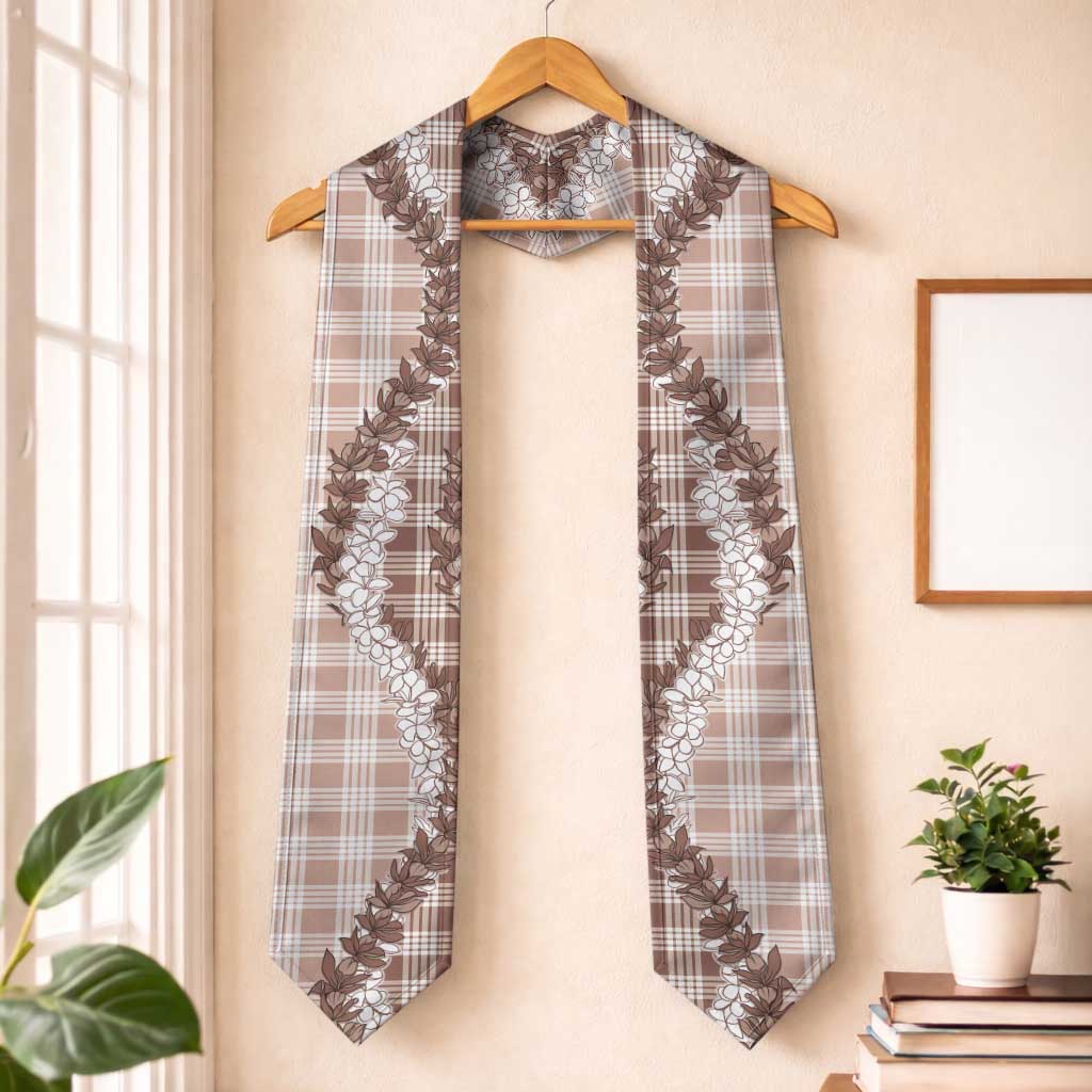 Beige Hawaii Palaka Graduation Stole Hawaiian Honohono Lei