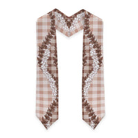 Beige Hawaii Palaka Graduation Stole Hawaiian Honohono Lei