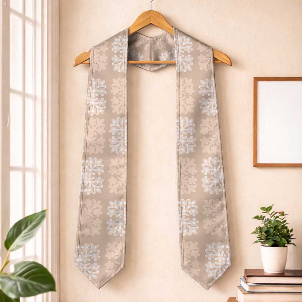 Beige Palaka Quilt Hawaii Graduation Stole Traditional Hawaii-plaid Pattern - Polynesian Pride