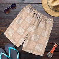 Beige Palaka Quilt Hawaii Shorts for Men Traditional Hawaii-plaid Pattern LT14 Beige - Polynesian Pride