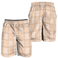Beige Palaka Quilt Hawaii Shorts for Men Traditional Hawaii-plaid Pattern LT14 - Polynesian Pride