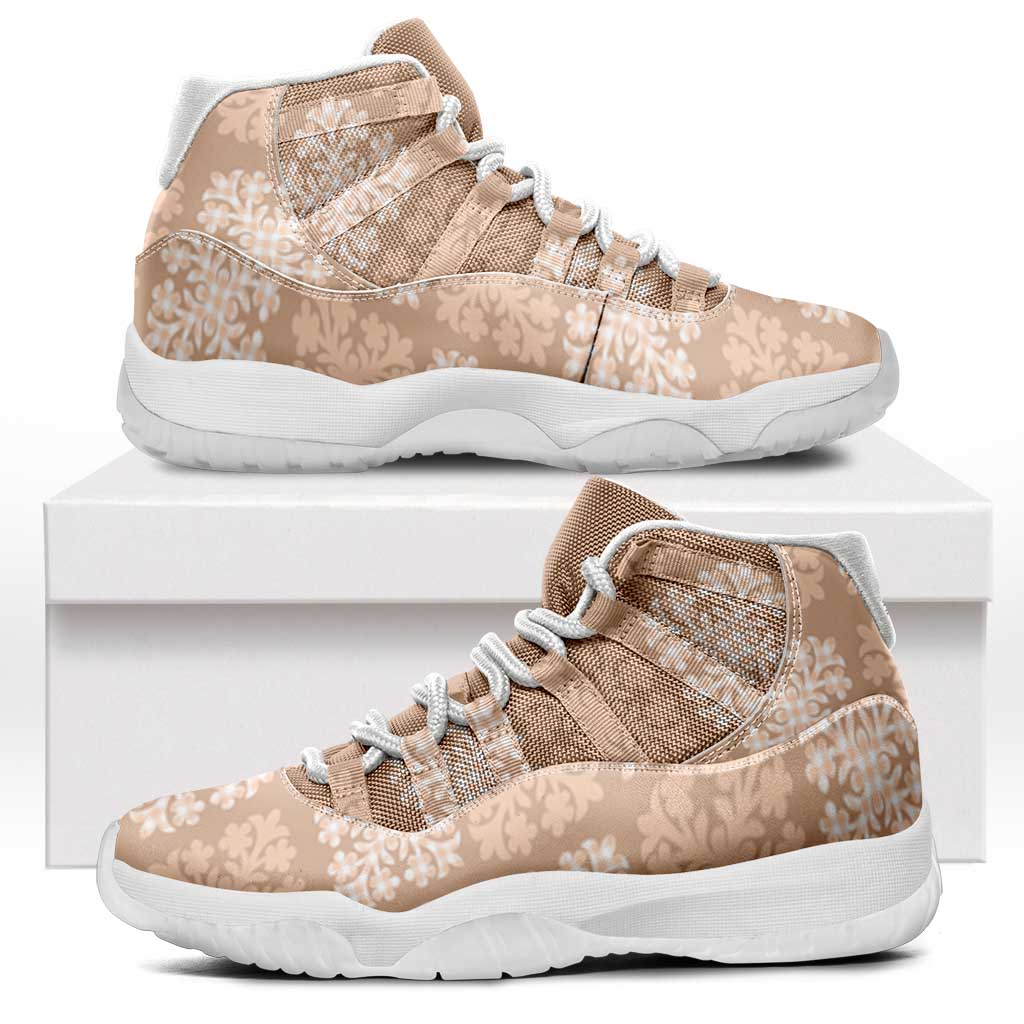 Beige Palaka Quilt Hawaii Sneakers J11 Traditional Hawaii-plaid Pattern - Polynesian Pride
