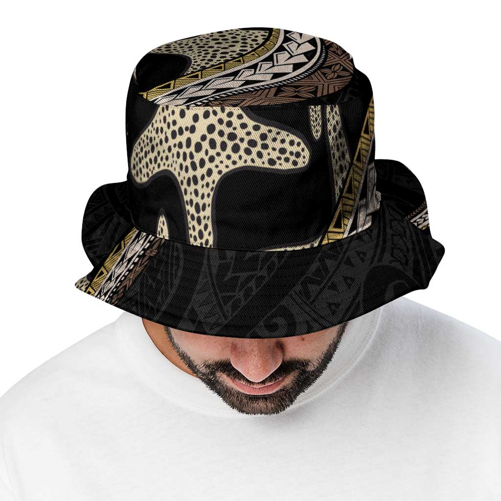 Beige Polynesian Starfish Unique Pattern Bucket Hat