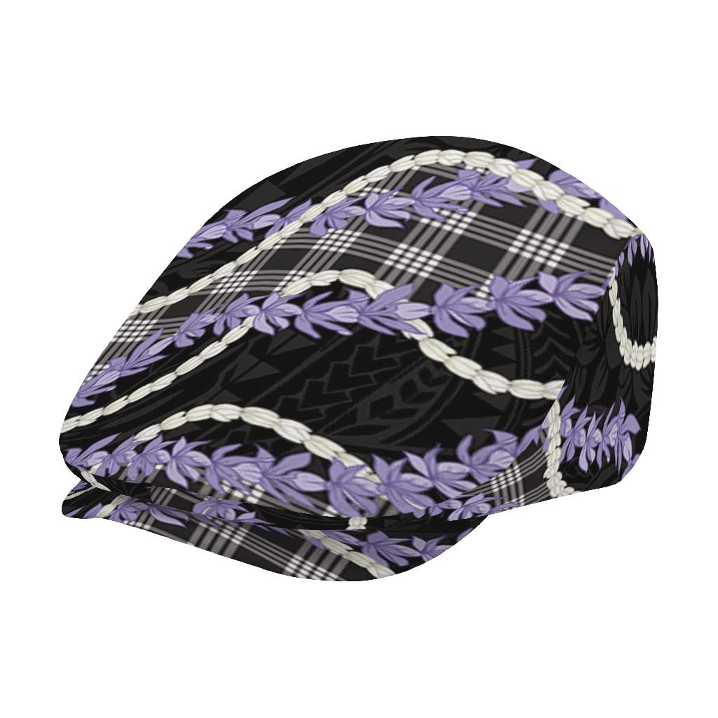 Black Hawaii Palaka Honohono Pikake Jeff Hat Hawaiian Orchid Lei Polynesian Pattern LT14 - Polynesian Pride