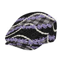 Black Hawaii Palaka Honohono Pikake Jeff Hat Hawaiian Orchid Lei Polynesian Pattern LT14 - Polynesian Pride