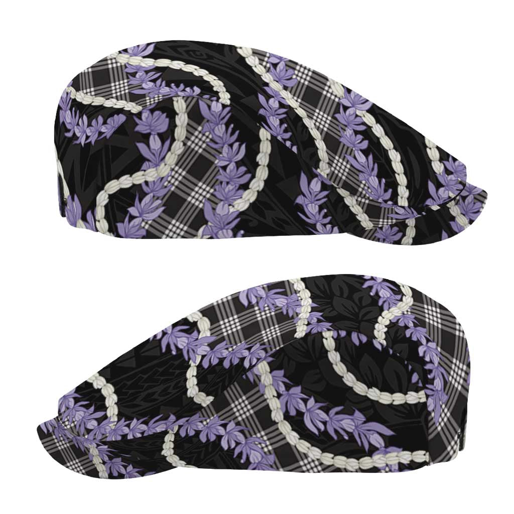 Black Hawaii Palaka Honohono Pikake Jeff Hat Hawaiian Orchid Lei Polynesian Pattern LT14 - Polynesian Pride