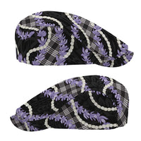 Black Hawaii Palaka Honohono Pikake Jeff Hat Hawaiian Orchid Lei Polynesian Pattern LT14 - Polynesian Pride