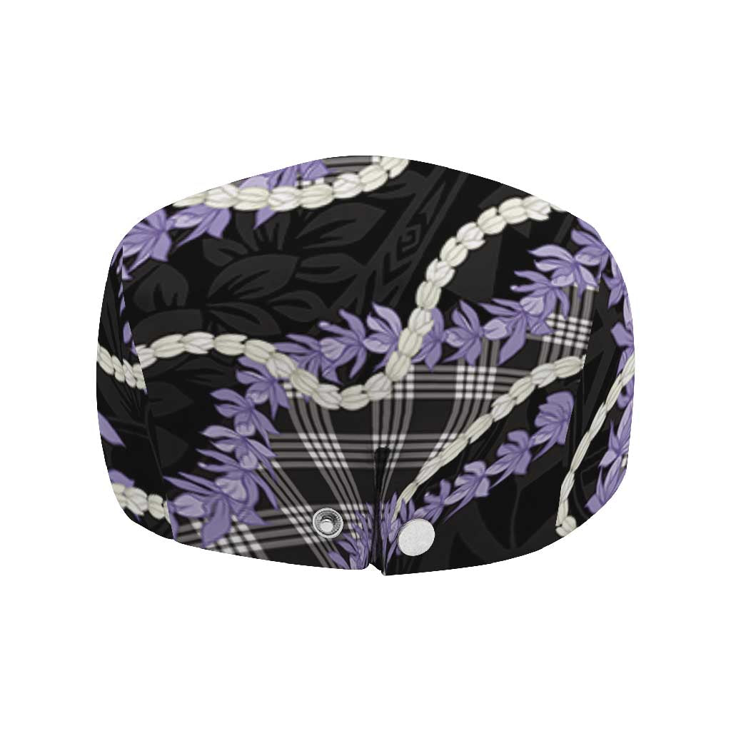 Black Hawaii Palaka Honohono Pikake Jeff Hat Hawaiian Orchid Lei Polynesian Pattern LT14 - Polynesian Pride