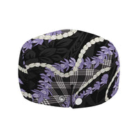 Black Hawaii Palaka Honohono Pikake Jeff Hat Hawaiian Orchid Lei Polynesian Pattern LT14 - Polynesian Pride
