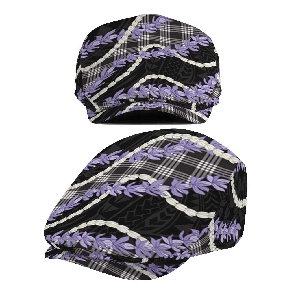 Black Hawaii Palaka Honohono Pikake Jeff Hat Hawaiian Orchid Lei Polynesian Pattern LT14 - Polynesian Pride