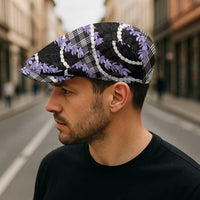 Black Hawaii Palaka Honohono Pikake Jeff Hat Hawaiian Orchid Lei Polynesian Pattern LT14 - Polynesian Pride