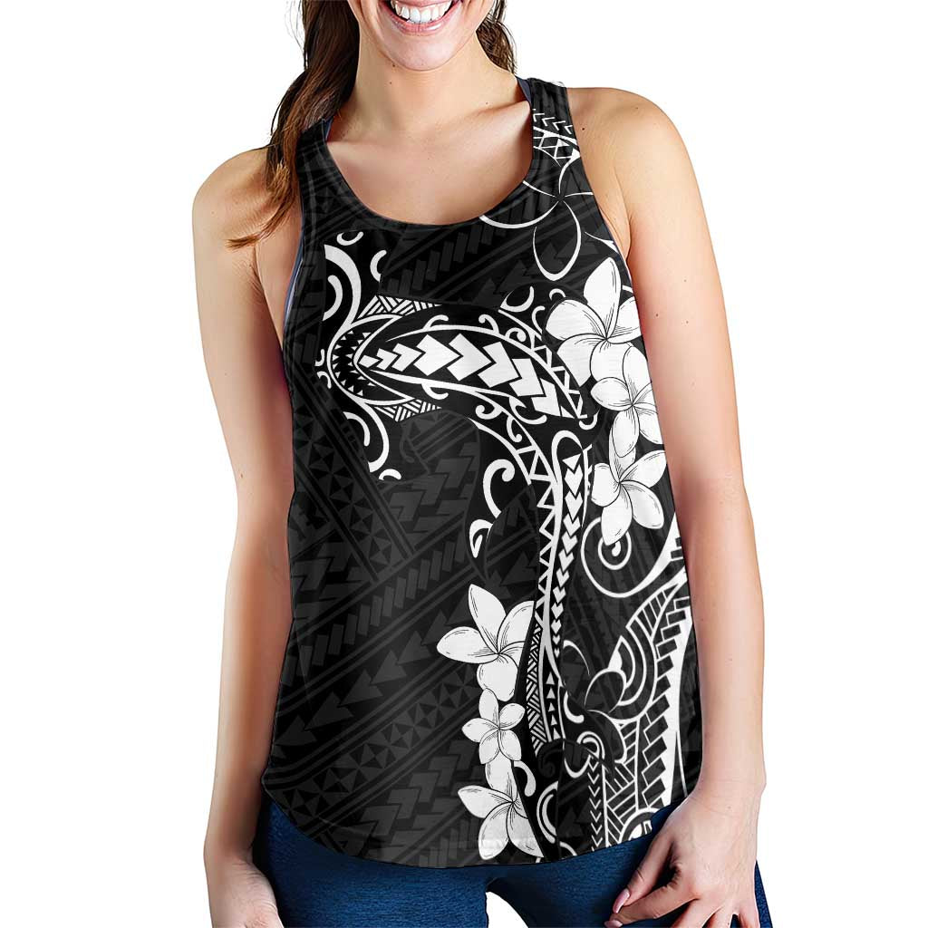 Black Hawaii Women Racerback Tank Hammerhead Shark Tattoo Curve Polynesian LT14 - Polynesian Pride