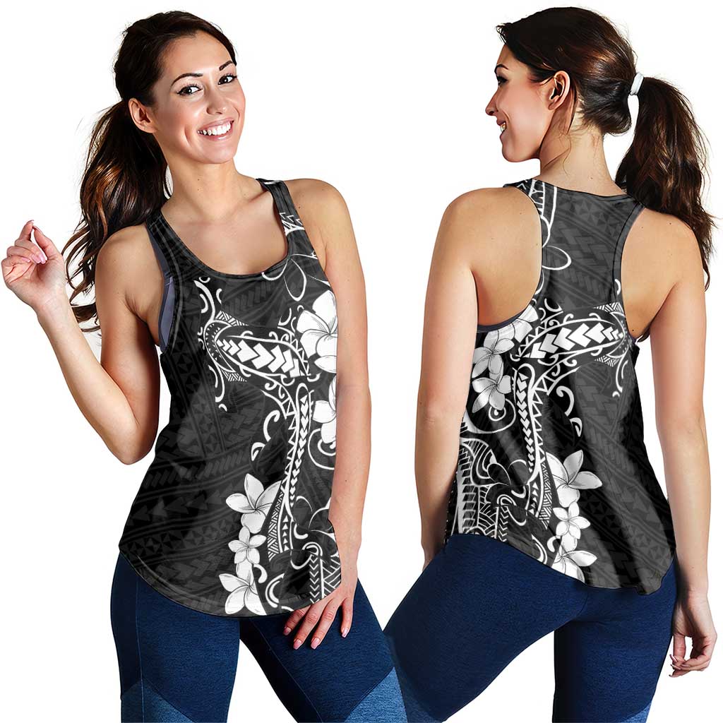 Black Hawaii Women Racerback Tank Hammerhead Shark Tattoo Curve Polynesian LT14 - Polynesian Pride