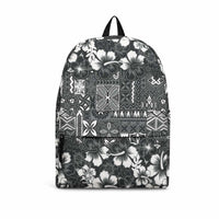 Black Hawaiian Tapa Tribal Hibiscus Backpack LT9 Black - Polynesian Pride
