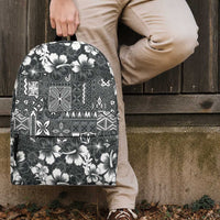 Black Hawaiian Tapa Tribal Hibiscus Backpack LT9 - Polynesian Pride