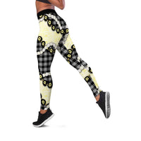Black Palaka Hawaii Leggings Kukui Nut Pikake Lei Hawaiian Tapa Pattern LT14 Black - Polynesian Pride