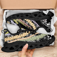 Black Palaka Hawaii Leis Clunky Sneakers Hawaiian-plaid Elegant Tropical Vibes LT14 - Polynesian Pride