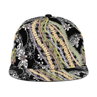 Black Palaka Hawaii Leis Snapback Cap Hawaiian-plaid Elegant Tropical Vibes LT14 One Size Black - Polynesian Pride