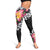 Black Polynesia Leggings Plumeria With Hibiscus Pattern Tropical Vibes - Polynesian Pride