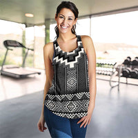 Black Taniko Aotearoa Women Racerback Tank Niho Taniwha Mix Poutama LT14