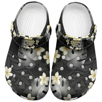 Black Tropical Hawaii Clogs Shoes Seamless Monstera Plumeria Hawaiian Pattern LT14 Black - Polynesian Pride