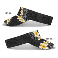 Black Tropical Plumeria With Galaxy Polynesian Art Sun Visor Cap