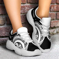 Black White New Zealand Puhoro Ta Moko Chunky Sneakers