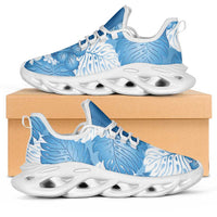Blue Aloha Hawaii Clunky Sneakers Monstera Hibiscus Plumeria Seamless Vibes - Polynesian Pride