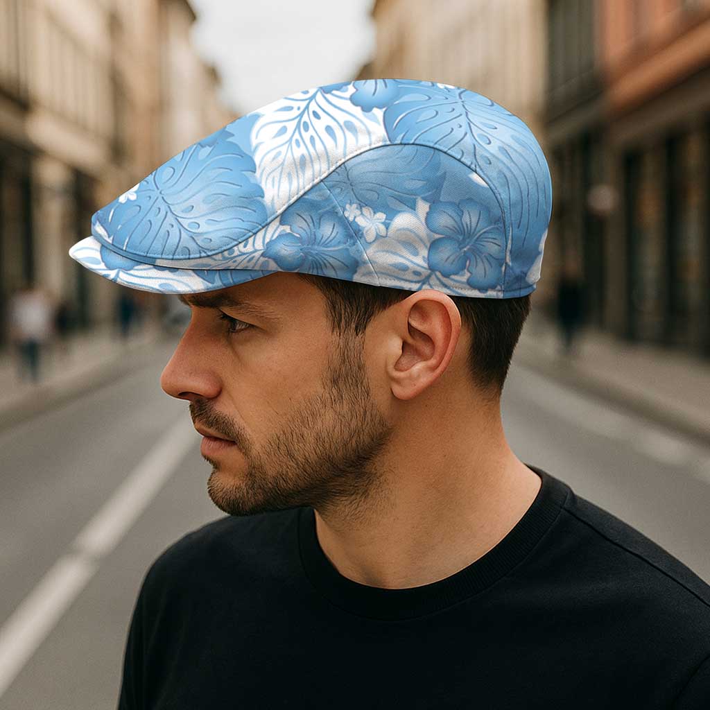 Blue Aloha Hawaii Jeff Hat Monstera Hibiscus Plumeria Seamless Vibes - Polynesian Pride