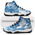Blue Aloha Hawaii Sneakers J11 Monstera Hibiscus Plumeria Seamless Vibes - Polynesian Pride