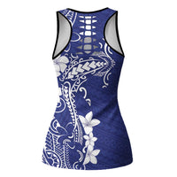 Blue Hawaii Hollow Tank Top Hammerhead Shark Tattoo Curve Polynesian LT14 - Polynesian Pride
