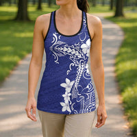 Blue Hawaii Hollow Tank Top Hammerhead Shark Tattoo Curve Polynesian LT14 - Polynesian Pride