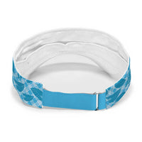 Blue Hawaii Kalo Palaka Motifs Sun Visor Cap Hawaiian Taro Leaves Elegant Vibes