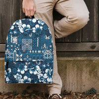 Blue Hawaiian Tapa Tribal Hibiscus Backpack LT9 - Polynesian Pride