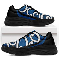 Blue Maori Koru New Zealand Chunky Sneakers LT14 Blue - Polynesian Pride