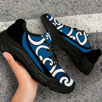 Blue Maori Koru New Zealand Chunky Sneakers LT14 - Polynesian Pride