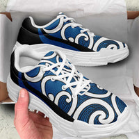 Blue Maori Koru New Zealand Chunky Sneakers LT14 - Polynesian Pride
