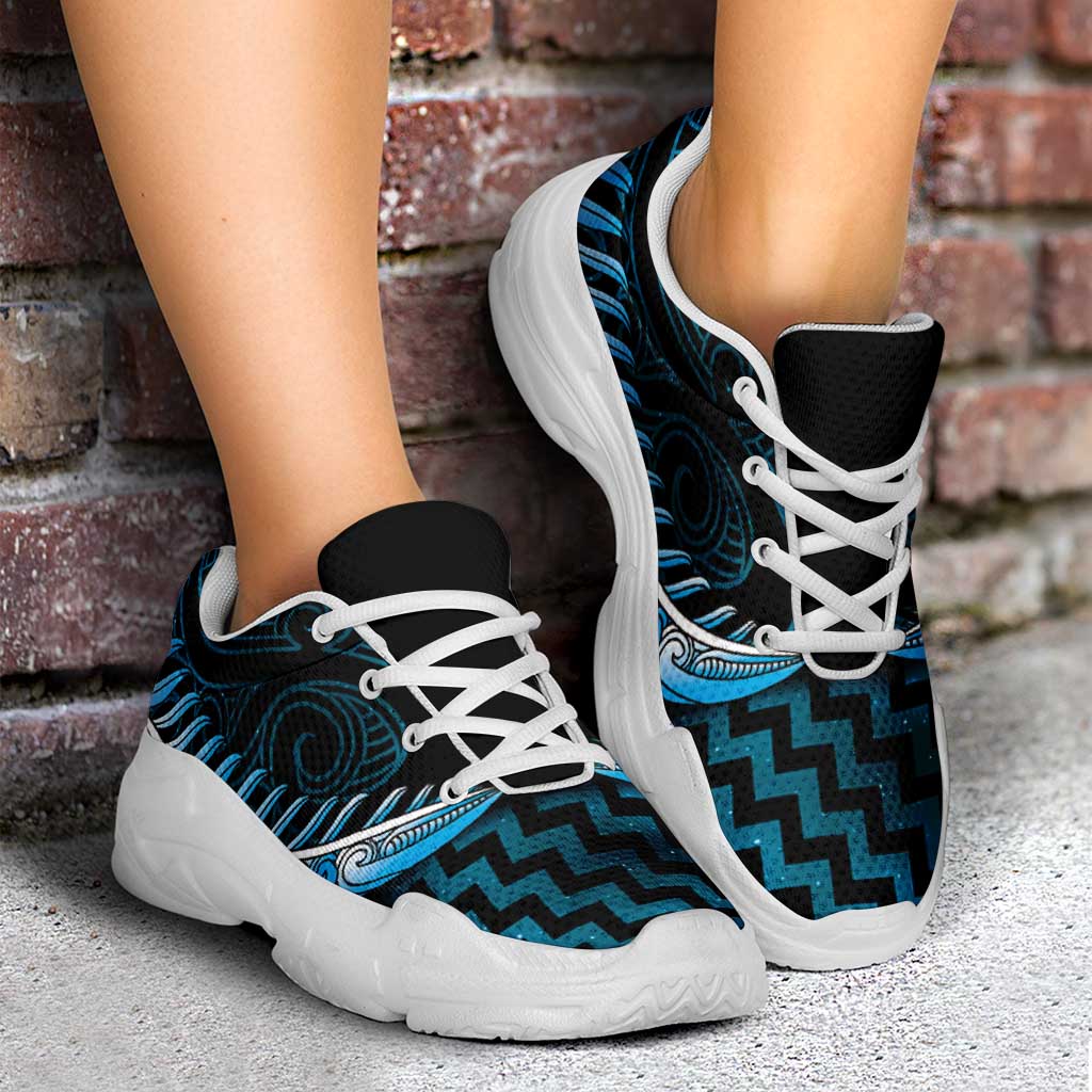Blue Matariki New Zealand Chunky Sneakers Maori Poutama Galaxy Vibes
